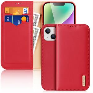 Dux Ducis Hivo iPhone 14 Wallet Leren Hoesje - Rood
