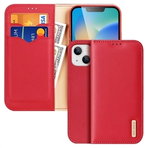 Dux Ducis Hivo iPhone 14 Wallet Leren Hoesje - Rood