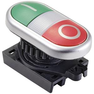 trucomponents TRU COMPONENTS TC-10344000 S2TR-P1W Dubbele drukknop Groen, Rood 1 stuk(s)