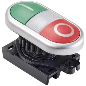 TRU COMPONENTS S2TR-P3W Dubbele drukknop Groen, Rood 1 stuk(s)