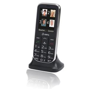 OLYMPIA OFFICE Joy II Großtasten-Mobiltelefon Seniorenhandy (Große Tasten, Notruf-Taste, Handy für Senioren / Rentner, Bildkurzwahl, Ladestation, schwarz - 2219)