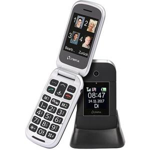 OLYMPIA OFFICE Janus Großtasten-Mobiltelefon Seniorenhandy (Senioren-Mobiltelefon, Großtastenhandy, Klapphandy, Dual Display, große Tasten, SOS Funktion, schwarz - 2216)