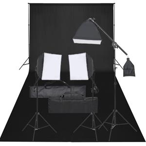 vidaXL Fotostudioset met verlichtingsset en achtergrond