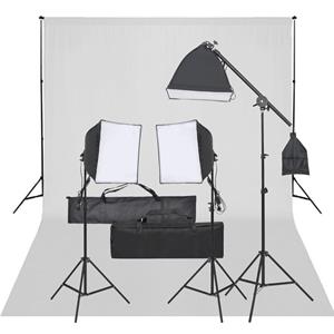 vidaXL Fotostudioset met verlichtingsset en achtergrond