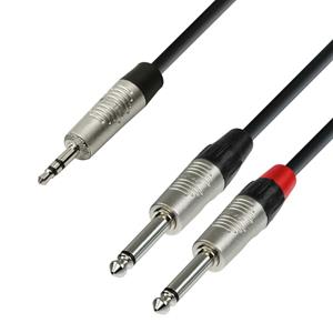 Adam Hall 4 Star YWPP 0300 Rean verloopkabel mini-jack naar 2x jack mono 3m