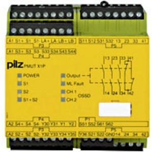 PILZ Veiligheidsrelais PMUT X1P 24VDC 3n/o 1n/c 5so  Voedingsspanning (num): 24 V/DC 3x NO, 1x NC (b x h x d) 90 x 94 x 121 mm 1 stuk(s)