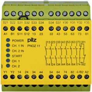 PILZ Veiligheidsrelais PNOZ 11 230-240VAC 24VDC 7n/o 1n/c  7x NO, 1x NC (b x h x d) 90 x 87 x 121 mm 1 stuk(s)