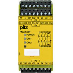 PILZ Sicherheitsschaltgerät PNOZ X3P 24-240VACDC 3n/o 1n/c 1so 3 Schließer, 1 Öffner (B x H x T)