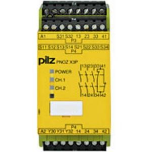 PILZ Sicherheitsschaltgerät PNOZ X3P 24VDC 24VAC 3n/o 1n/c 1so 3 Schließer, 1 Öffner (B x H x T)