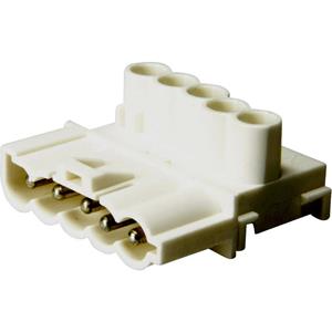 Adels-Contact 22820 Netz-Steckverbinder Stecker, gerade Gesamtpolzahl: 5 + PE 16A Weiß 100St.