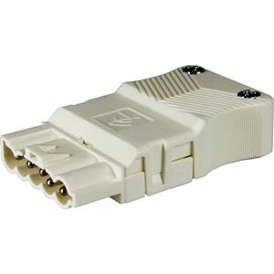 Adels-Contact 22826 Netz-Steckverbinder Stecker, gerade Gesamtpolzahl: 5 + PE 16A Weiß 100St.