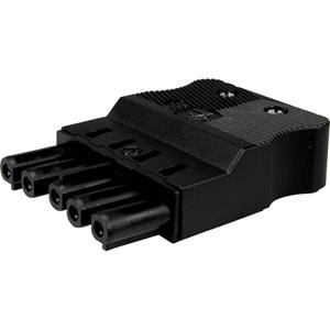 Adels-Contact 23846 Netz-Steckverbinder Buchse, gerade Gesamtpolzahl: 5 + PE 20A Schwarz 100St.
