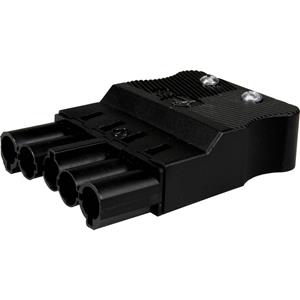 Adels-Contact 23921 Netz-Steckverbinder Stecker, gerade Gesamtpolzahl: 5 + PE 20A Schwarz 100St.
