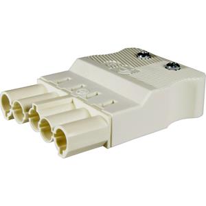 Adels-Contact 23922 Netz-Steckverbinder Stecker, gerade Gesamtpolzahl: 5 + PE 20A Weiß 100St.