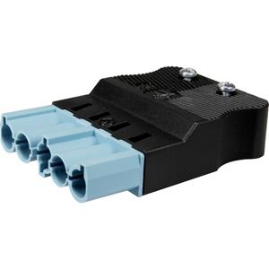 Adels-Contact 23923 Netz-Steckverbinder Stecker, gerade Gesamtpolzahl: 5 + PE 20A Pastell-Blau 100St