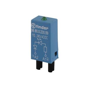 Finder Steekmodule Met LED, Met varisator 99.80.0.024.98 Lichtkleur: Groen Geschikt voor model:  84.84.2,  94.54.1,  94.82.3,  94.84.3,