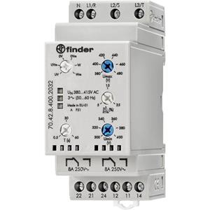 Finder Überwachungsrelais 380 - 415 V/AC 2 Wechsler 70.42.8.400.2032 Tray 5St.