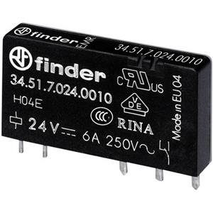 Finder 34.51.7.024.4010 Printrelais 24 V/DC 6A 1 Wechsler 20 St. Tube