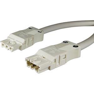 Adels-Contact 92875305 Netz-Anschlusskabel Netz-Stecker - Netz-Buchse Gesamtpolzahl: 2 + PE Weiß 0.