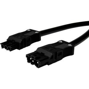 Adels-Contact 92876305 Netz-Anschlusskabel Netz-Stecker - Netz-Buchse Gesamtpolzahl: 2 + PE Schwarz