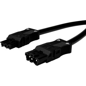 Adels-Contact 92876310 Netz-Anschlusskabel Netz-Stecker - Netz-Buchse Gesamtpolzahl: 2 + PE Schwarz