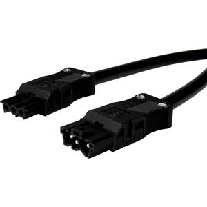 Adels-Contact 92876320 Netz-Anschlusskabel Netz-Stecker - Netz-Buchse Gesamtpolzahl: 2 + PE Schwarz