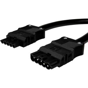 Adels-Contact 92876505 Netz-Anschlusskabel Netz-Stecker - Netz-Buchse Gesamtpolzahl: 4 + PE Schwarz
