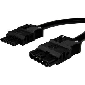 Adels-Contact 92876510 Netz-Anschlusskabel Netz-Stecker - Netz-Buchse Gesamtpolzahl: 4 + PE Schwarz