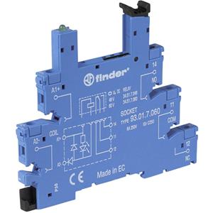 Finder 93.01.7.060 Relaissockel mit Haltebügel, mit LED, mit EMV-Entstörbeschaltung Passend für S