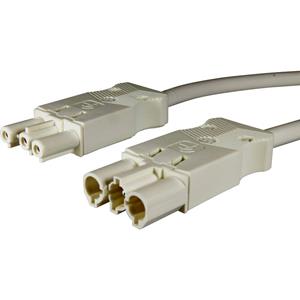 Adels-Contact 96475305 Netz-Anschlusskabel Netz-Stecker - Netz-Buchse Gesamtpolzahl: 2 + PE Weiß 0.