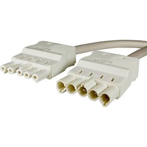 Adels-Contact 96475520 Netz-Anschlusskabel Netz-Stecker - Netz-Buchse Gesamtpolzahl: 4 + PE Weiß 2.