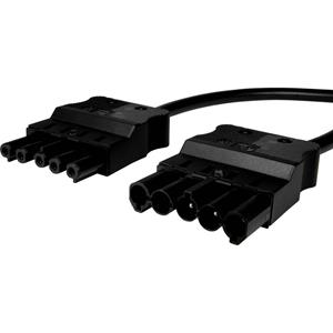 Adels-Contact 96476505 Netz-Anschlusskabel Netz-Stecker - Netz-Buchse Gesamtpolzahl: 4 + PE Schwarz