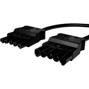 Adels-Contact 96476510 Netz-Anschlusskabel Netz-Stecker - Netz-Buchse Gesamtpolzahl: 4 + PE Schwarz