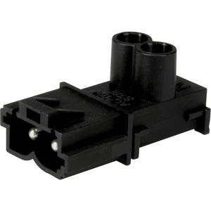 Adels-Contact 12704 Netz-Steckverbinder Stecker, gerade Gesamtpolzahl: 2 16A Schwarz 200St.