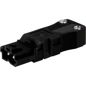 Adels-Contact 12747 Netz-Steckverbinder Stecker, gerade Gesamtpolzahl: 2 16A Schwarz 200St.
