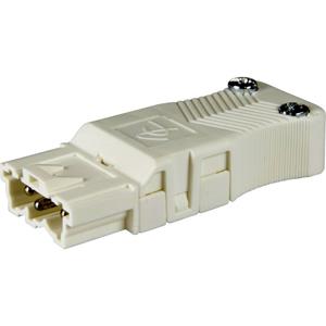 Adels-Contact 12753 Netz-Steckverbinder Stecker, gerade Gesamtpolzahl: 3 + PE 16A Weiß 200St.