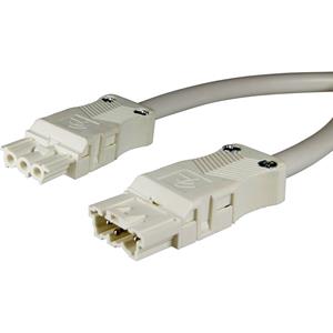 Adels-Contact 14875320 Netz-Anschlusskabel Netz-Stecker - Netz-Buchse Gesamtpolzahl: 2 + PE Weiß 2.