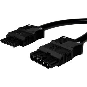 Adels-Contact 14876510 Netz-Anschlusskabel Netz-Stecker - Netz-Buchse Gesamtpolzahl: 4 + PE Schwarz