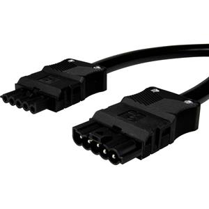 Adels-Contact 14876540 Netz-Anschlusskabel Netz-Stecker - Netz-Buchse Gesamtpolzahl: 4 + PE Schwarz