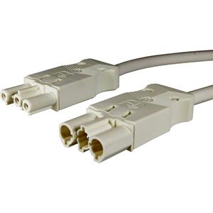 Adels-Contact 16475330 Netz-Anschlusskabel Netz-Stecker - Netz-Buchse Gesamtpolzahl: 2 + PE Weiß 3.