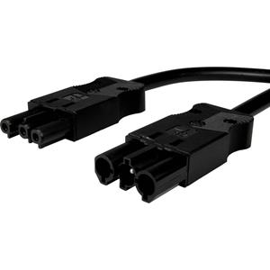 Adels-Contact 16476305 Netz-Anschlusskabel Netz-Stecker - Netz-Buchse Gesamtpolzahl: 2 + PE Schwarz