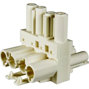 Adels-Contact 167154 T-Verteiler T-Verteiler Gesamtpolzahl: 4 + PE 20A Weiß 100St.