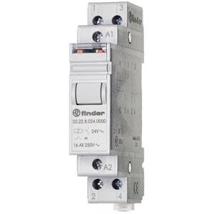 Finder Stromstoß-Schalter Hutschiene 20.22.9.024.4000 2 Schließer 24 V/DC 16A 4000 VA Tray 10St.