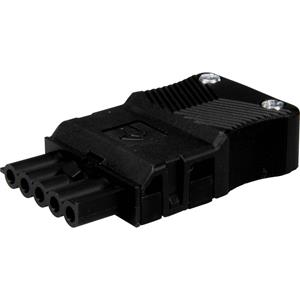 Adels-Contact 22808 Netz-Steckverbinder Buchse, gerade Gesamtpolzahl: 5 + PE 16A Schwarz 100St.