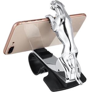 LuxeBass Autohouder met Klem - Telefoonhouder auto - Klemhouder - (zilver) LB529