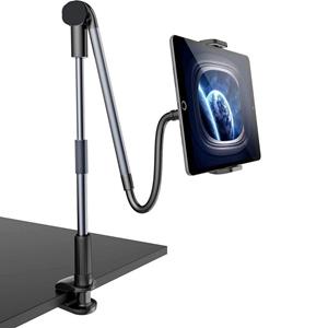 LuxeBass Zwanenhals Tablethouder en Telefoonhouder met Klemsysteem voor Bureau Tafel en Meubels - LB536