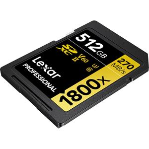 Lexar SDXC Professional 512GB 1800X UHS-II V60 Gold