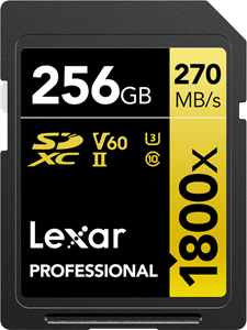 Lexar SDXC Professional 256GB 1800X UHS-II V60 Gold