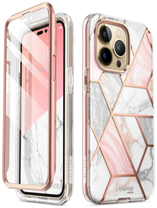 Supcase Cosmo iPhone 14 Pro Hybrid Case - Roze Marmer