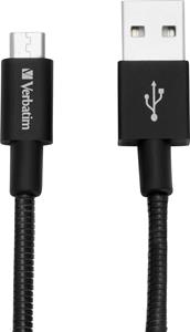 Verbatim Micro B USB Cable Sync&Charge 30cm Zwart